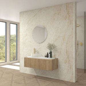 Pack LÉMAN + encimera dekton+ lavabo + espejo circular - Bardolino - alcatraz, 120.00