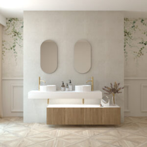 Pack COLMAR + lavabo + espejo cápsula - Blanco - alcatraz, 160.00