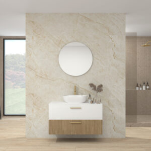 Pack CHAMELET + lavabo + espejo circular - Blanco - alcatraz, 100.00