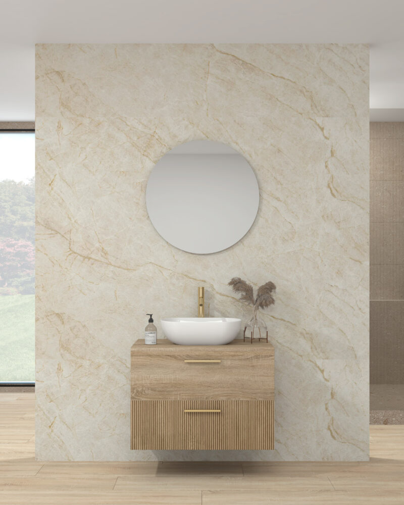 Pack CHAMELET + lavabo + miroir circulaire
