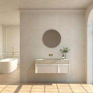 Ensemble d'accessoires BALI SETÊ: porte-serviettes + porte-papier toilette + cintre double - Blanco mate - Dekton marmorio, 120,00