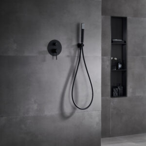 Ensemble de douche  levier unique encastr Tenerife, noir mat