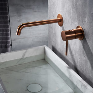 Mitigeur de lavabo encastr Tenerife, finition or rose bross