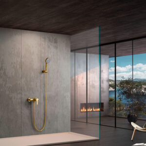 Ensemble de douche monocommande Formentera, finition or bross