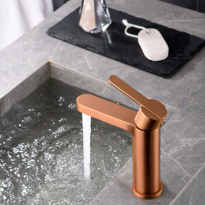 Mitigeur lavabo monocommande Formentera, finition or rose bross