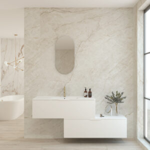 Pack ALSACE + lavabo + espejo cápsula - Blanco mate, 120