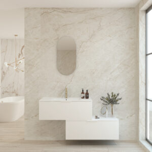 Pack ALSACE + lavabo + espejo cápsula - Blanco mate, 100